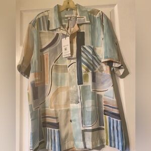 NWT Men’s Reiss Geometric Pastel Button Up Shirt